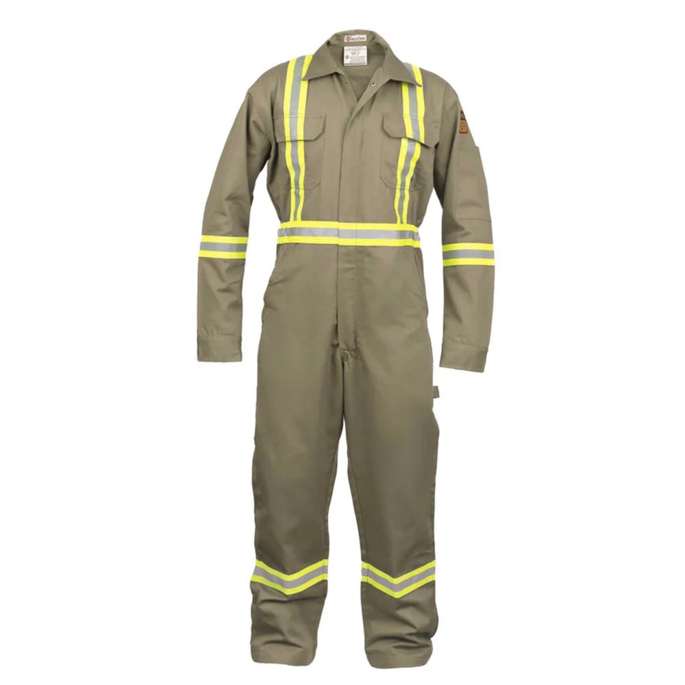Propper Industrial Coverall Men L Khaki FR Reflective‎ Hi Vis ARC 2 F51262Z250L2